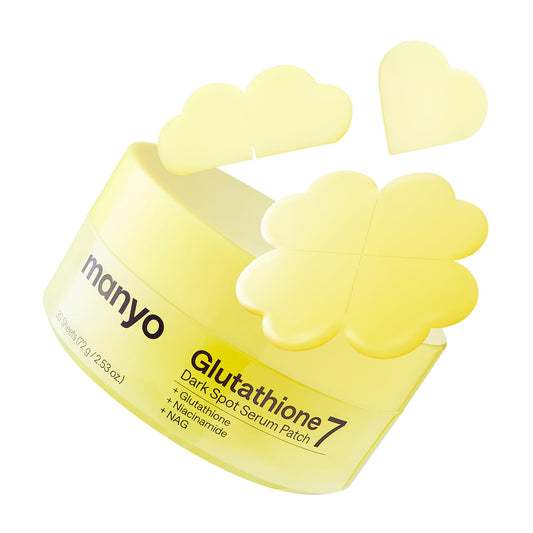 MANYO - Parche de suero para manchas oscuras de glutatión 7, parches de gel para manchas oscuras para cara, tono de piel desigual y refuerzo de resplandor, cuidado de la piel coreano, 30 unidades