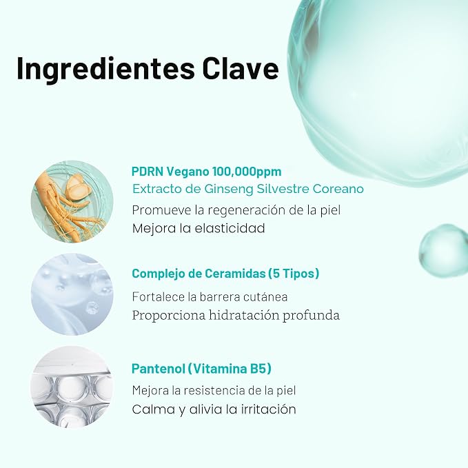 PDRN 100 Essence, suero de brillo intensivo, 100,000 ppm PDRN vegano, restauración de la piel y relleno, hidratante e hidratante, reafirmante, líneas finas, cuidado de la piel coreano