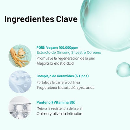 PDRN 100 Essence, suero de brillo intensivo, 100,000 ppm PDRN vegano, restauración de la piel y relleno, hidratante e hidratante, reafirmante, líneas finas, cuidado de la piel coreano