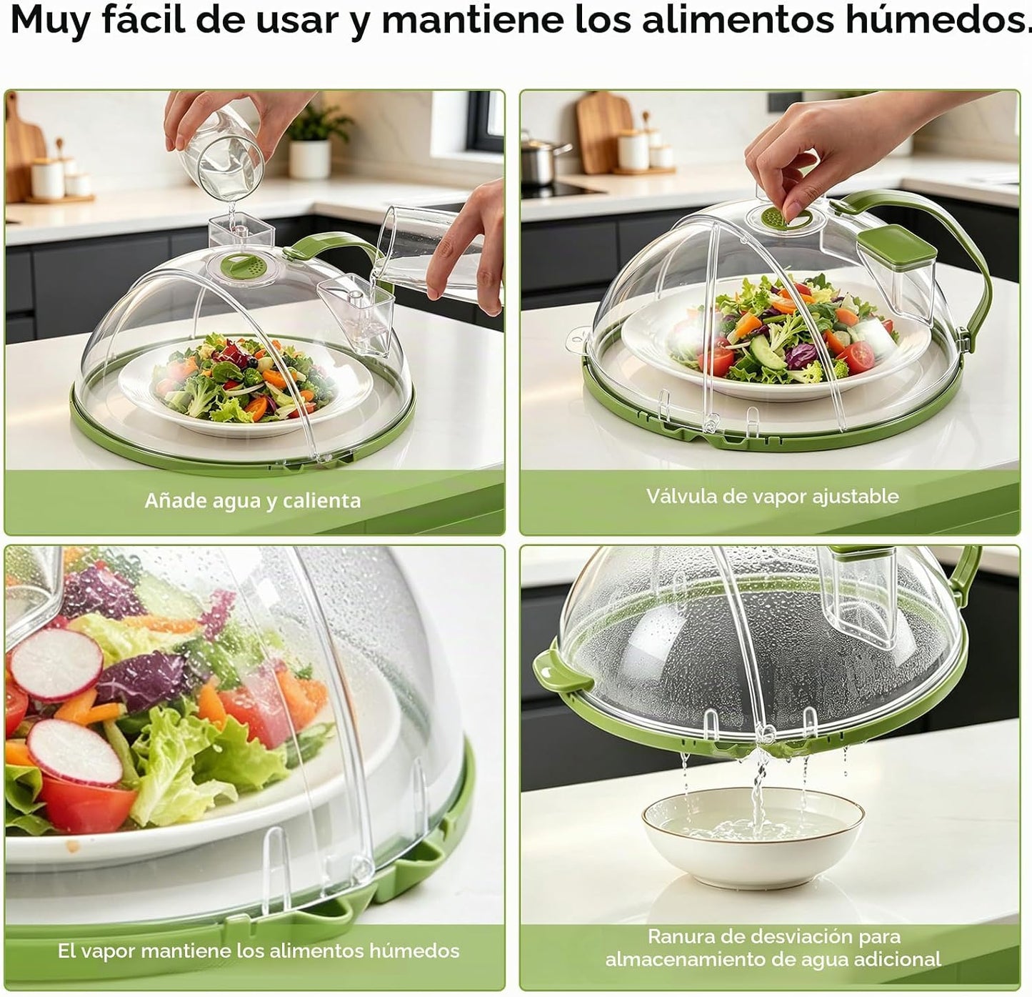 Cubierta Plegable para Microondas con Vaporizador – 10 pulgadas