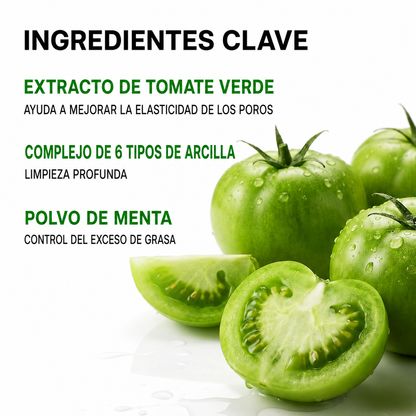 Limpiador de máscara de arcilla de tomate verde