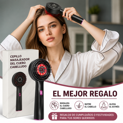 Peine de crecimiento del cabello con terapia láser, aplicador de aceite para el cabello, masajeador eléctrico para el cuero cabelludo
