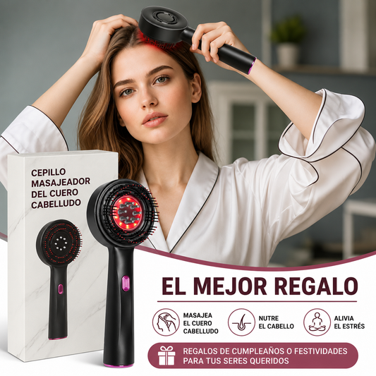 Peine de crecimiento del cabello con terapia láser, aplicador de aceite para el cabello, masajeador eléctrico para el cuero cabelludo