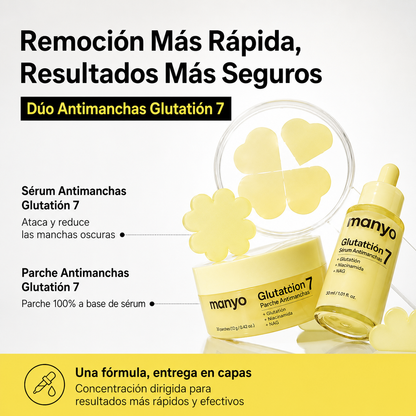 MANYO - Parche de suero para manchas oscuras de glutatión 7, parches de gel para manchas oscuras para cara, tono de piel desigual y refuerzo de resplandor, cuidado de la piel coreano, 30 unidades