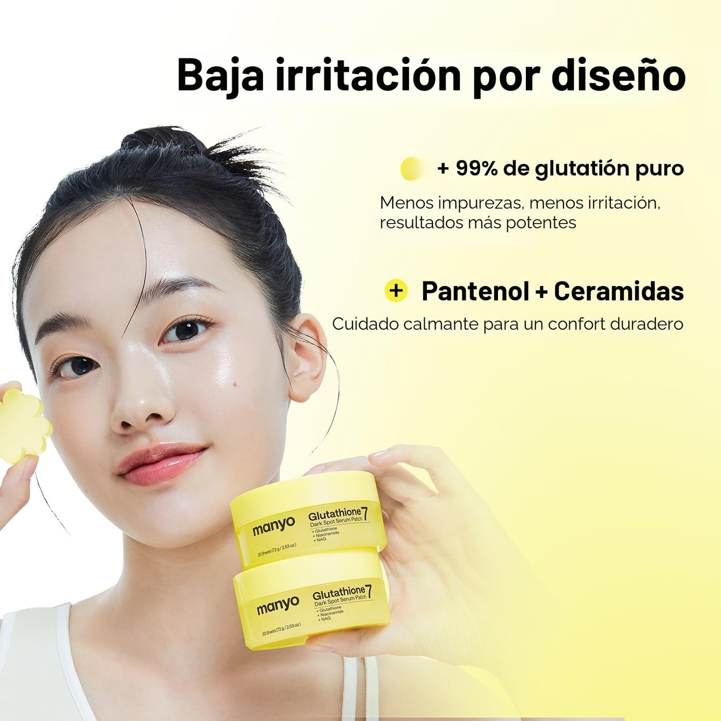 MANYO - Parche de suero para manchas oscuras de glutatión 7, parches de gel para manchas oscuras para cara, tono de piel desigual y refuerzo de resplandor, cuidado de la piel coreano, 30 unidades